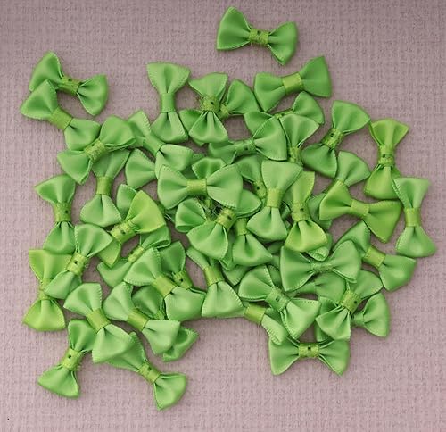 Miniatura 3 de Sowaka 50 piezas de mini lazos de satén negro suave apliques para boutique corbatas para manualidades, proyectos de costura, hacer álbumes de