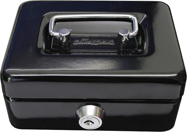 Cathedral CBBK4 Cash/Money Box 4" (12.5 cm) Cylinder Lock with 2 Keys - Black