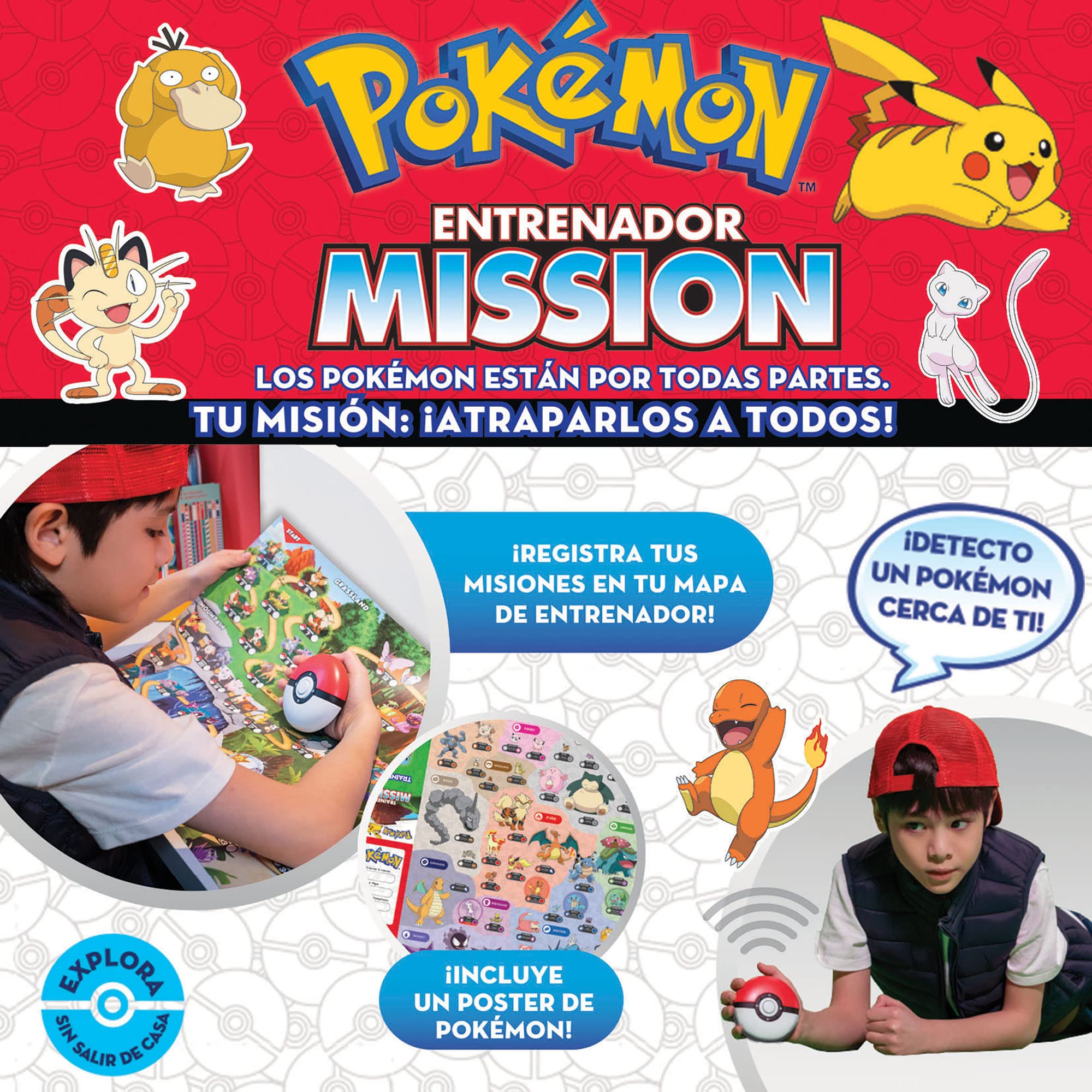 BORRAS - Pokemon Mission Interaktywna gra planszowa, zostań trenerem Pokemon i złap ich wszystkich. Gra trenerska, naucz się zabawnych danych swoich ulubionych Pokemonów. (19442)
