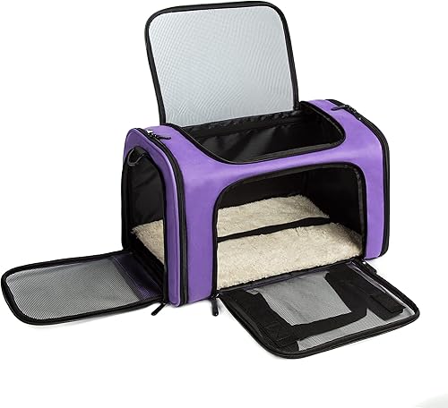 Miniatura 32 de Transportador de gatos para perros y mascotas, bolsas para gatos pequeños y medianos, perros y cachorros de 15 libras, de lado suave, aprobado por