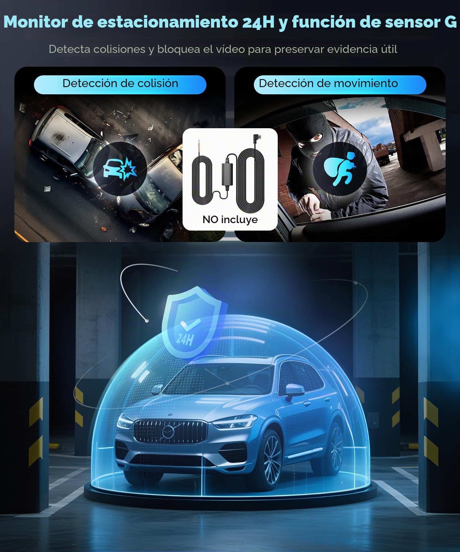 VECHTEL 2K Wi-Fi Dashcam Auto, Pantalla IPS de 3 Pulgadas Dash CAM Auto con Visión Nocturna, Tarjeta 128GB Gratis, G-Sensor, Modo Parking 24H, Grabación en Bucle, Asistente de Marcha Atrás