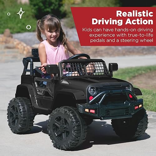 Miniatura 2 de Best Choice Products 12V Kids Ride On Truck Car w/Parent Remote Control, Spring Suspension, LED Lights, AUX Port - Black Negro