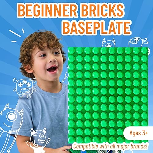 Miniatura 2 de Strictly Briks Briks - Placa base apilable de 125 x 15 pulgadas 100 compatible con bloques de primer constructor clavijas grandes de 10 x 12 01 –