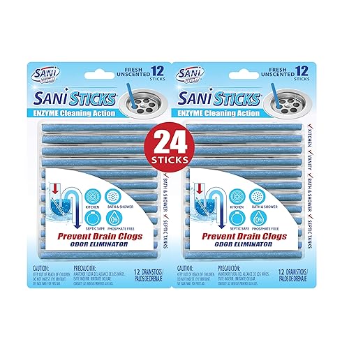 SANI 360° Sani Sticks Drain Cleaner and Deodorizer, 24 Count,