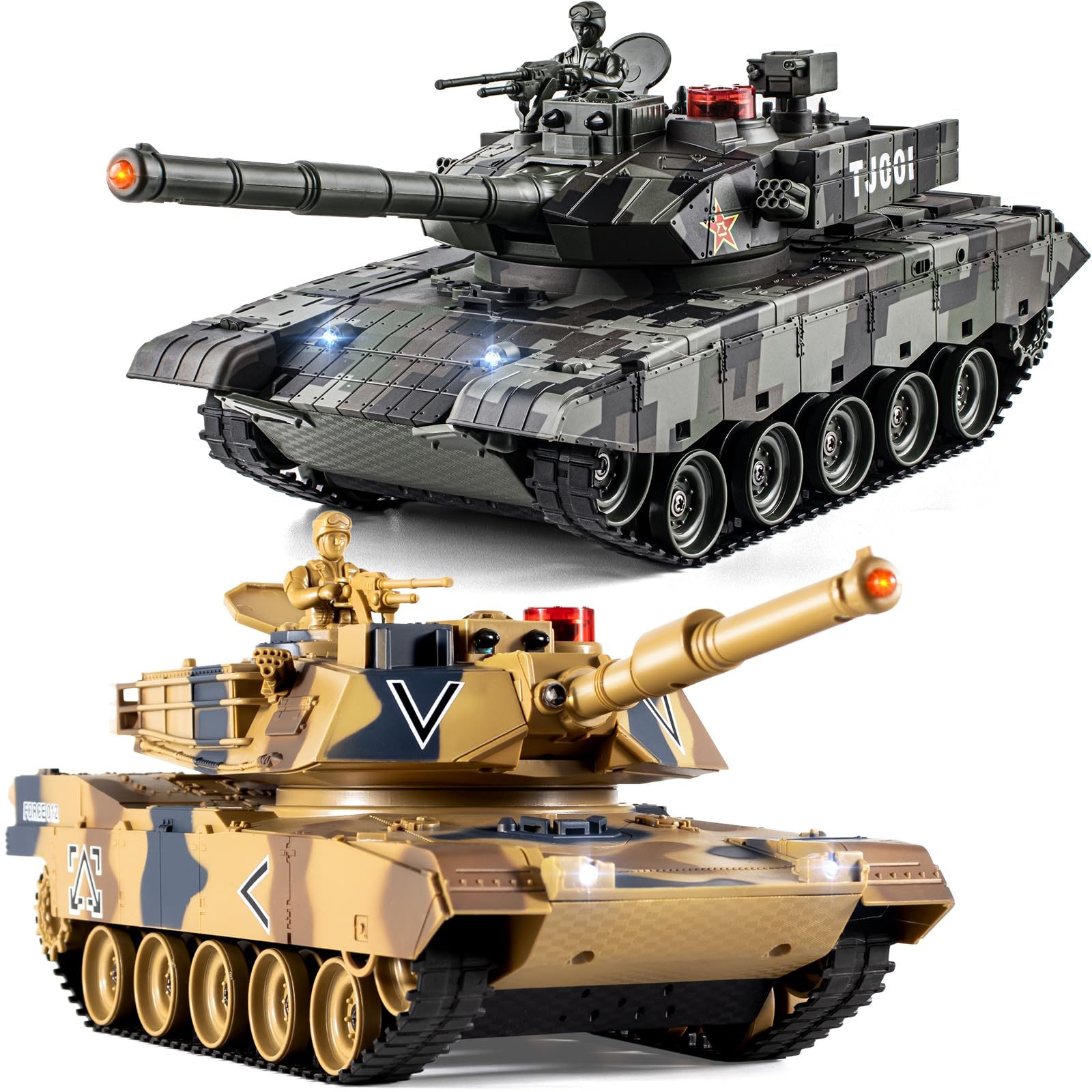Supdex RC Tank 1/24 Scale, 2.4GHz Remote Control Military Battle Tank with Realistic Lights, Smoke Generator, Sound Effects and Vibration Feedback, Tactical Army RC Vehicle Toy, for Boys and Girls — image 1