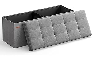 SONGMICS 43 Inches Folding Storage Ottoman Bench - The Perfect Solution for...