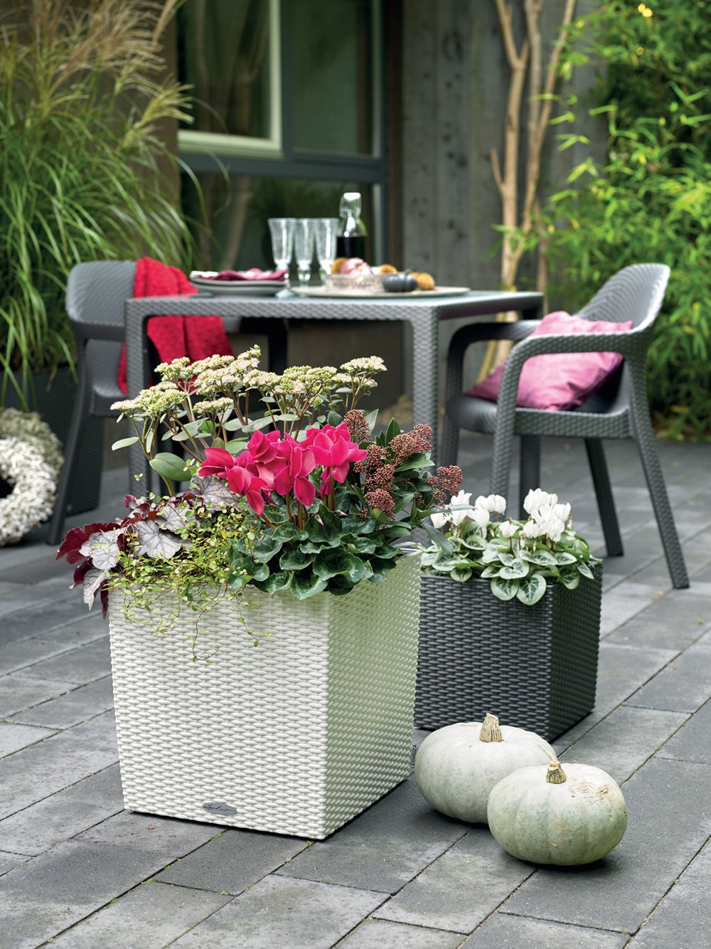 LECHUZA CUBE Cottage 50 bianco 15390