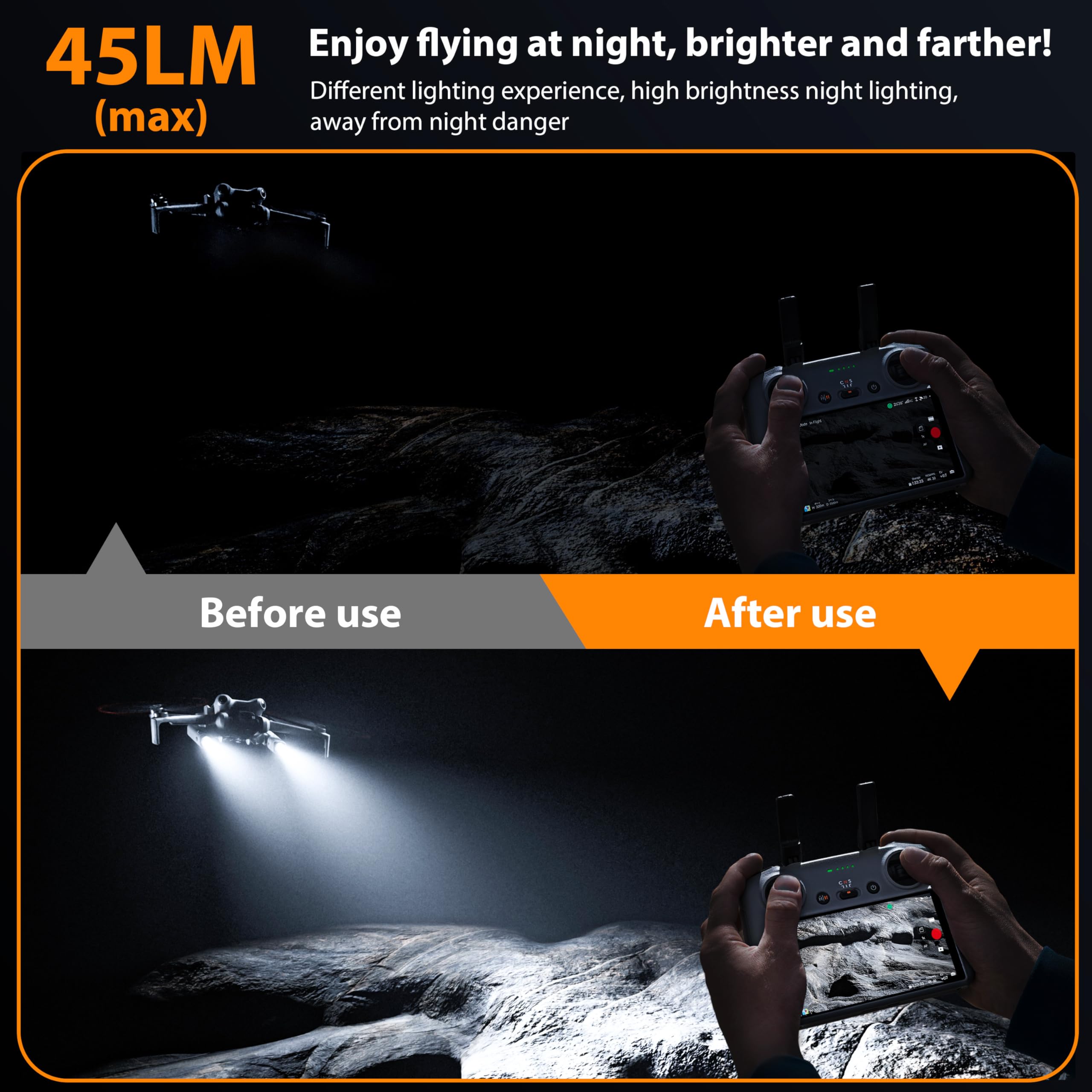 STARTRC Mini 4 Pro LED Lampka Nocna do Nawigacji, Reflektor z Uchwytem, Ochrona Przed Kolizją dla DJI Mini 4