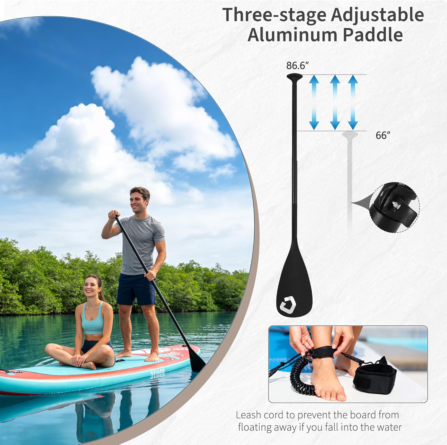 GarveeLife Inflatable Stand Up Paddle Board with Premium SUP Paddle Board Accessories, Wide Stable Design, Non-Slip EVA Deck Pad, Built-in Camera Mount, for Adults & Youth, 10'6"/11'/11'5"
