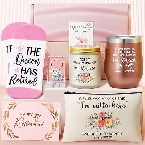 Regalos de jubilación para mujeres 2025, regalos de feliz jubilación para compañeras de trabajo, profesores, jefes, enfermeras, amigos, mamá,