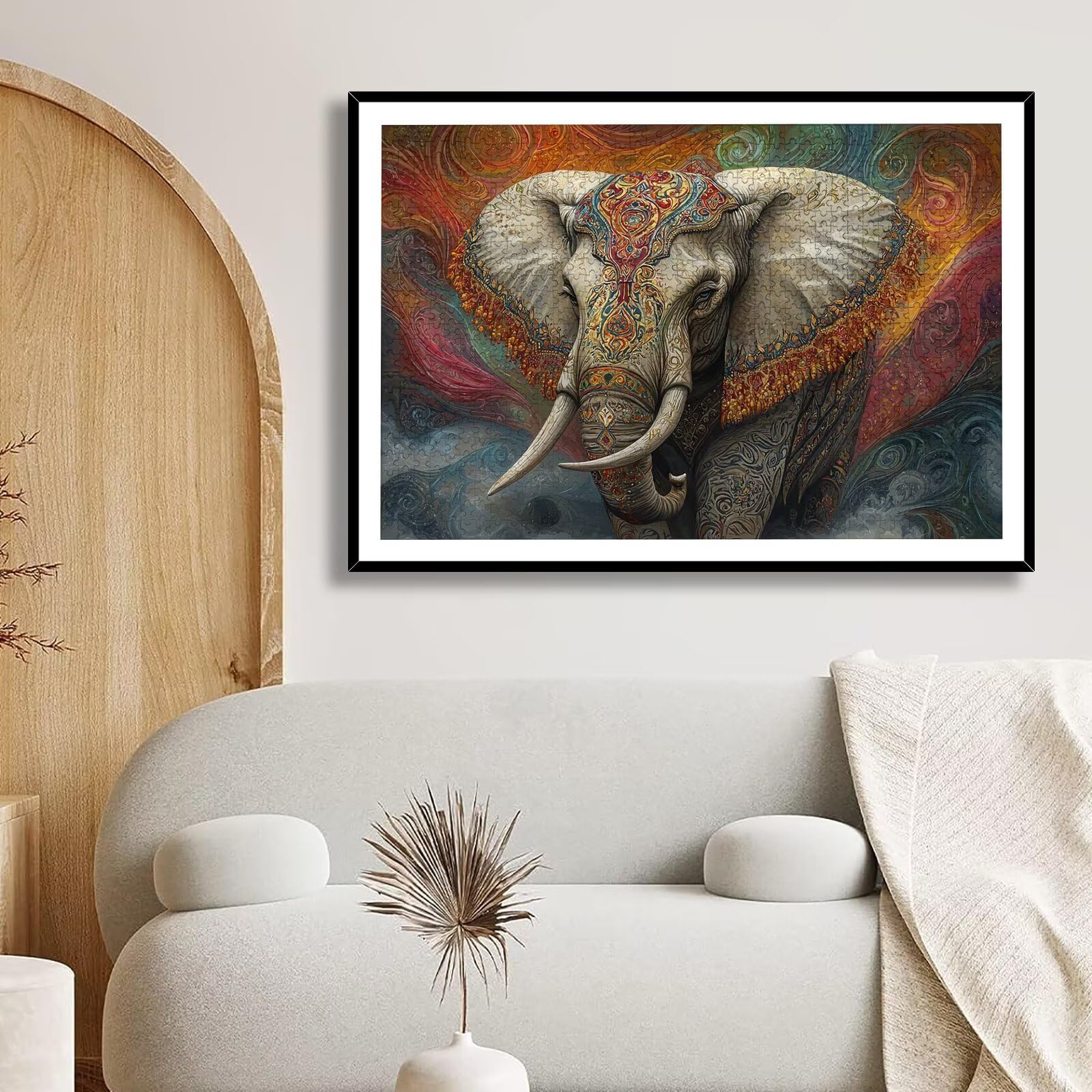Puzzle 1500 Pezzi Elefante, Puzzle Animale 1500 Pezzi Arte per Adulti e Bambini, Misura: 87x57 cm, Puzzles Legno per Adulti con Squisita Scatola di Imballaggio, Idea Regalo Donna, Regalo Uomo, -9135