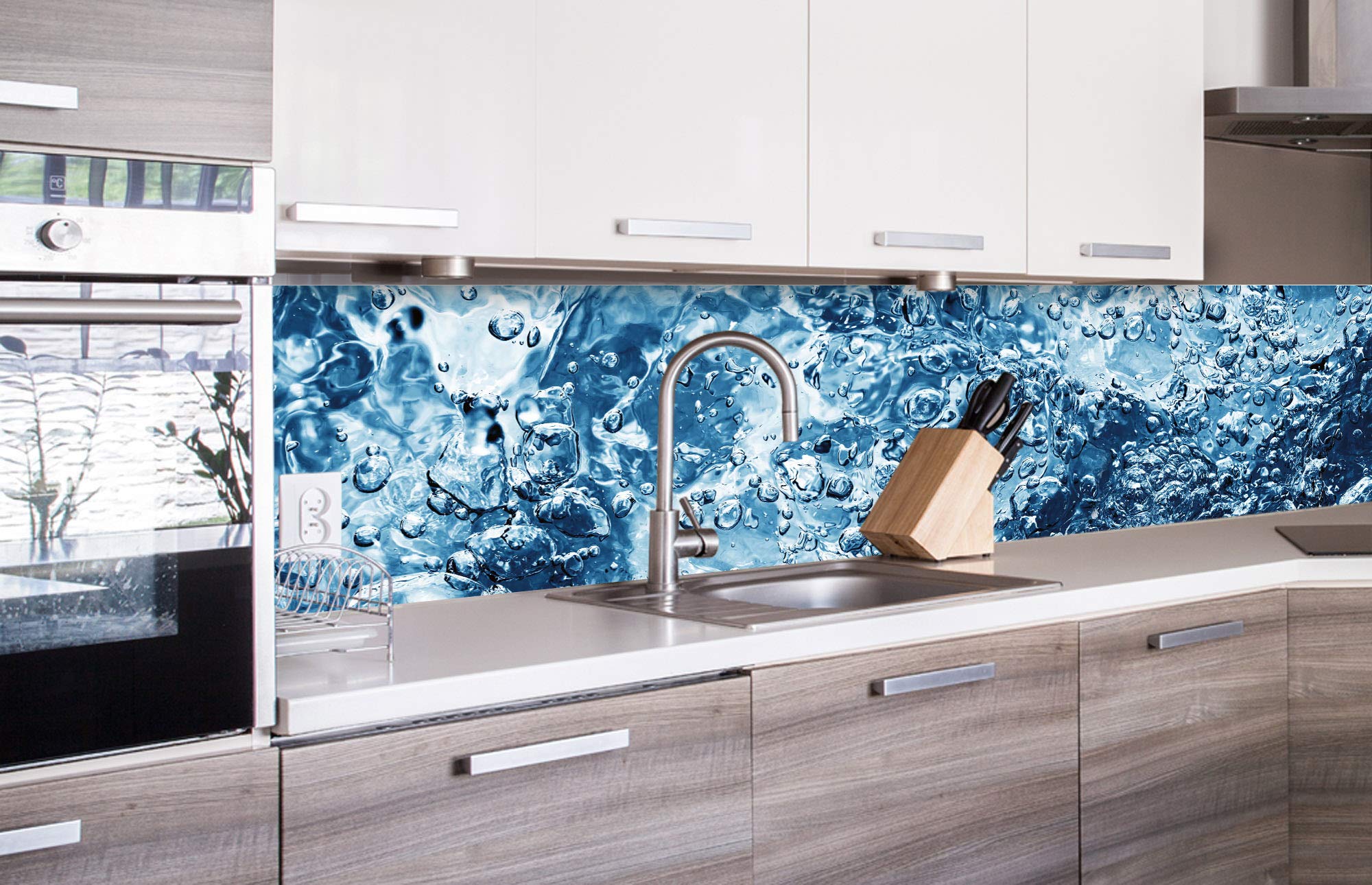 DIMEX LINE Paraschizzi Auto-Adesiva per la Cucina VENE del Foglio 260 x 60 cm | Resistente all'Acqua | QUALITA' Premium