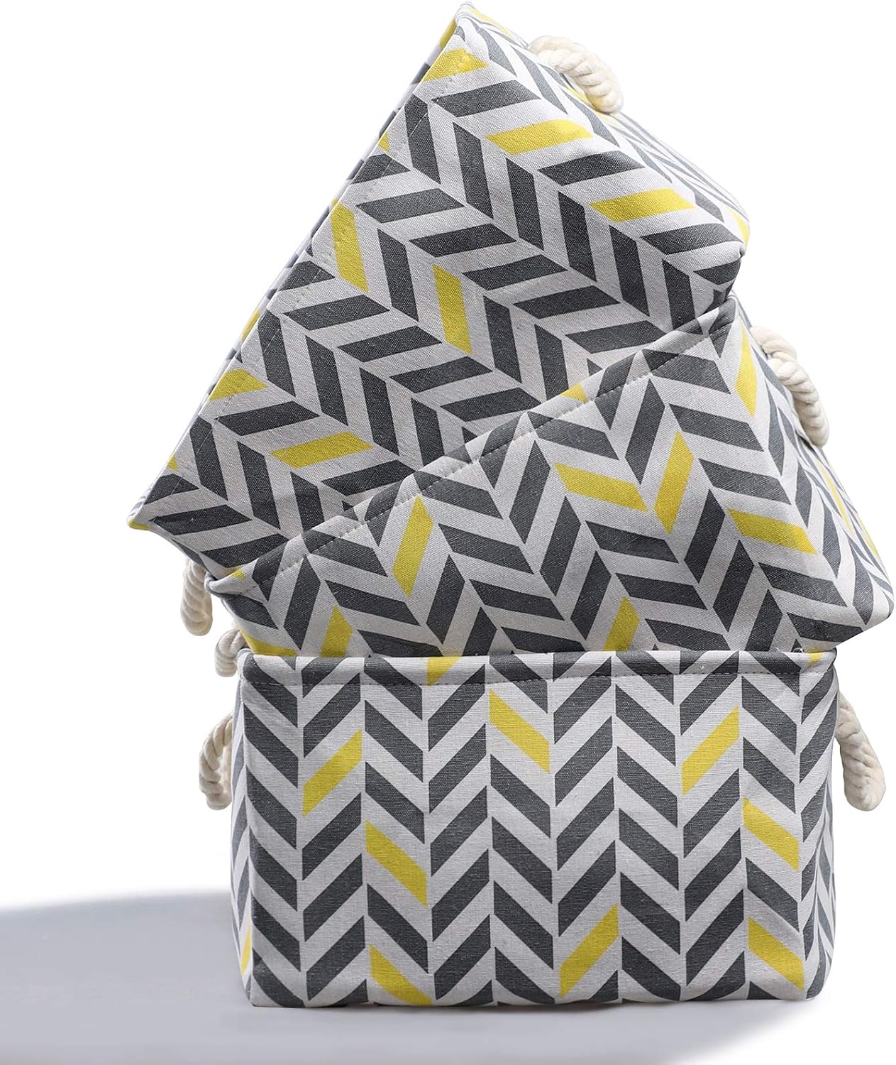 3 Pack Large Storage Bins Basket Foldable Shelf Basket Rectangular Fabric Organizer Bin Laundry Hampers Baskets for Nursery, Toys, Home Closet, Laundry15 x 11 x 9.8 in