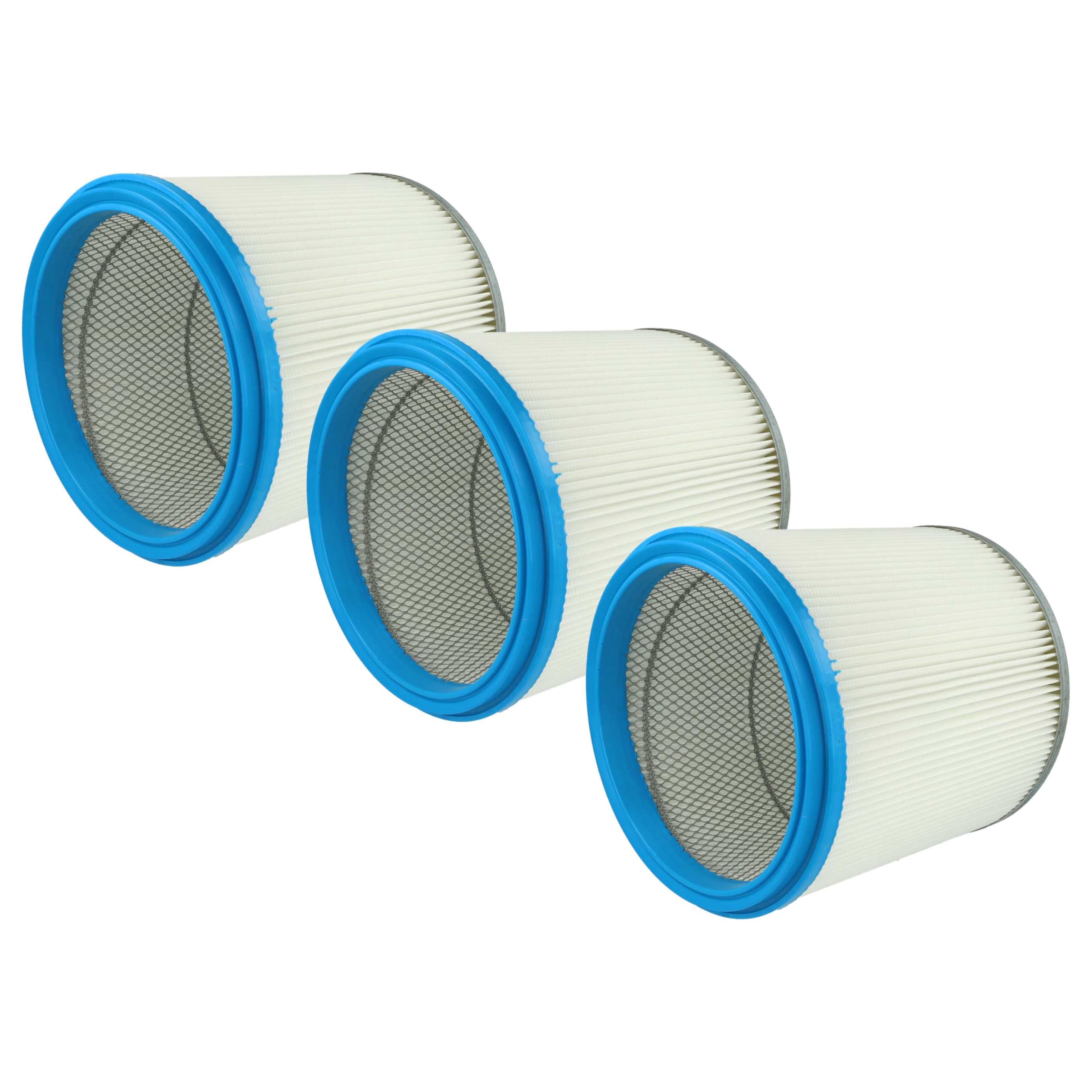 vhbw 3x Filtro plisado reemplaza Bosch 2607432008 para aspiradora - azul plata blanco lavable