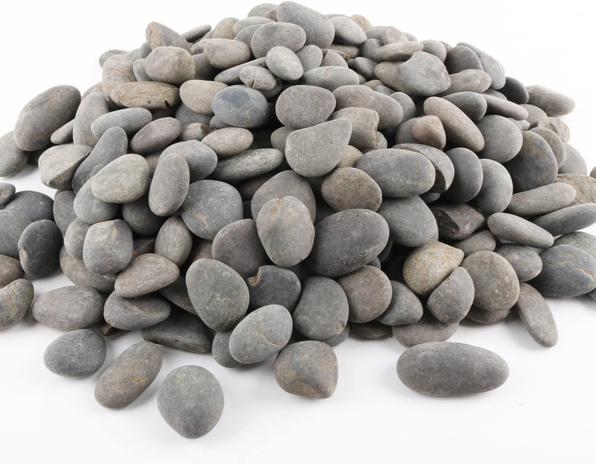 18 Pounds Natural River Rocks Mexican Beach Pebbles for Garden Landscape Stone Paving Stone Grey (1Inch)