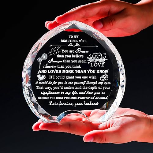 Miniatura 31 de Regalos únicos para novia de novio – Regalos de corazón de cristal, regalos personalizados para mi novia que lo tiene todo – Cumpleaños