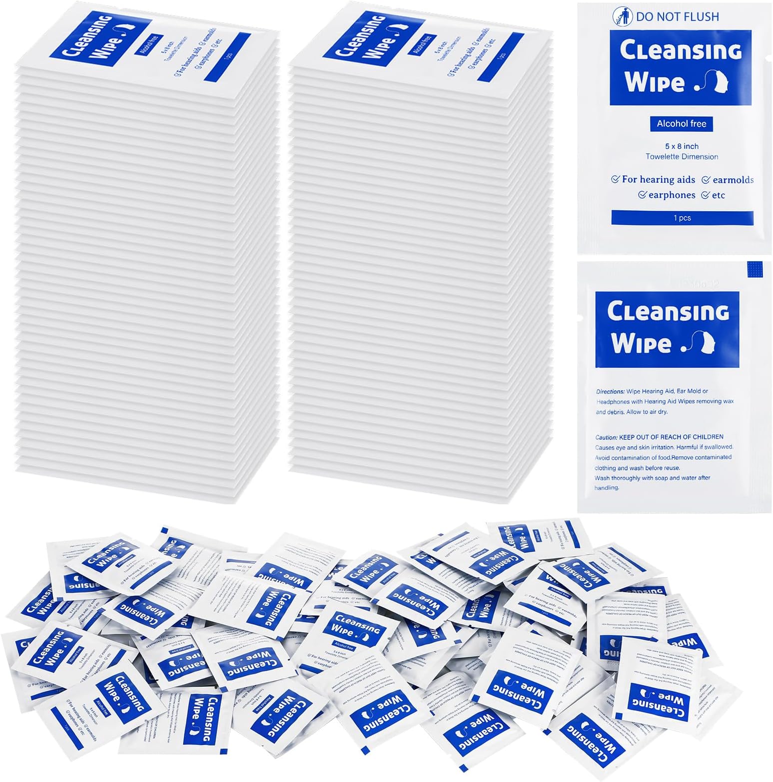 Heigble 250 Counts Hearing Aid Cleaning Wipes 5.51 x 7.87