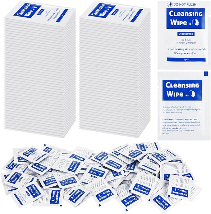 Heigble 250 Counts Hearing Aid Cleaning Wipes 5.51 x 7.87