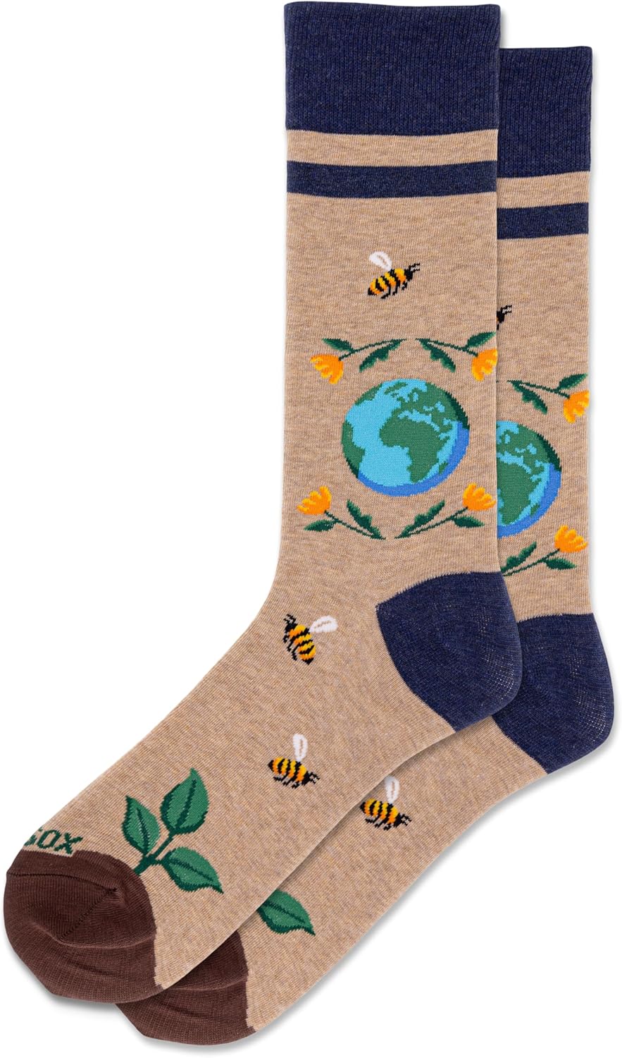 Hot Sox Men's Earth Day Crew Socks 1 Pair, Hemp Heather, Men's Shoe 10-13