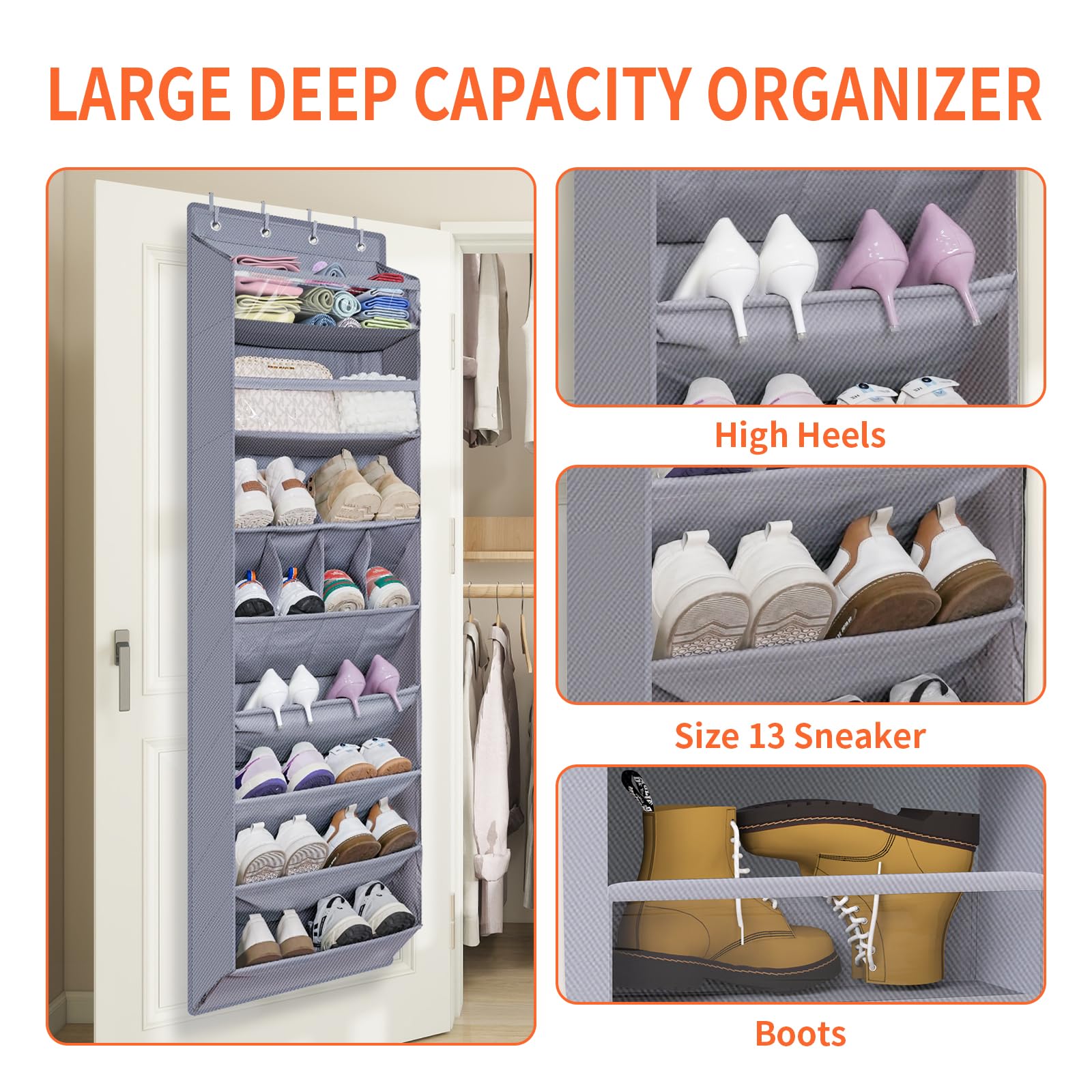 FENTEC 1 Pack Over The Door Shoe Organizer,68