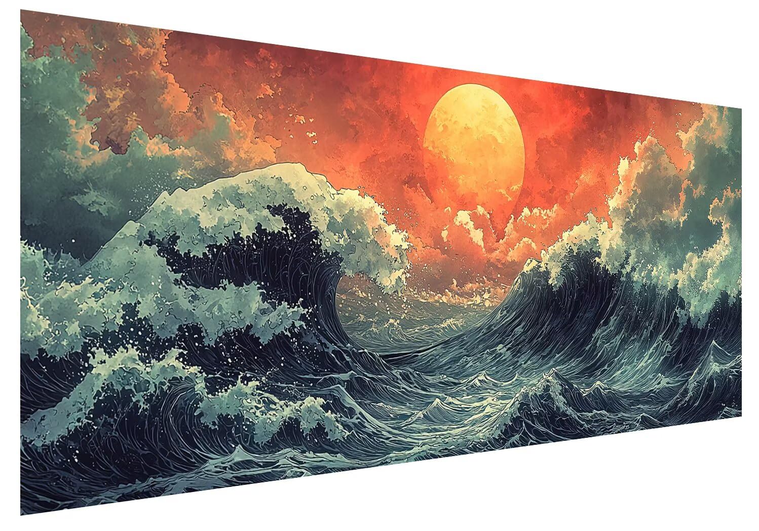Sonne Diamond Painting Groß XXL 250x100cm, Basteln Erwachsene Diamond Painting Set, 5D DIY Meer Diamant Paintings Bilder Erwachsene, Diamond-painting Set mit Zubehör für Deko Wohnzimmer Geschenke B-93