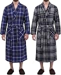 Andrew Scott 2 Pack longue nuit - Sauna Robe / 100% Peigne de bain chaud en coton en flanelle pour homme