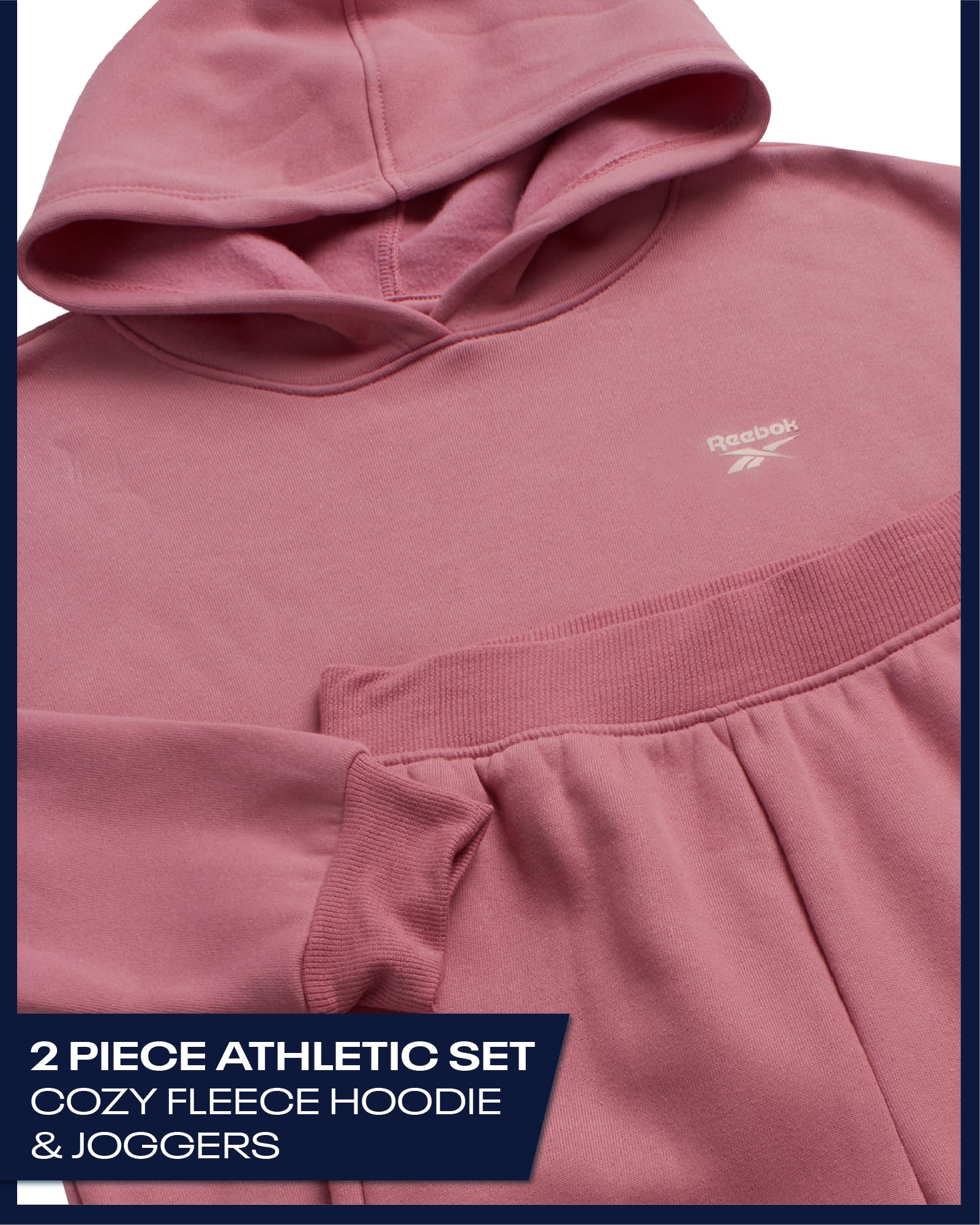 Reebok Ensemble de jogging pour fille – Ensemble de survêtement assorti 2 pièces avec pull à capuche et jogging athlétique pour filles