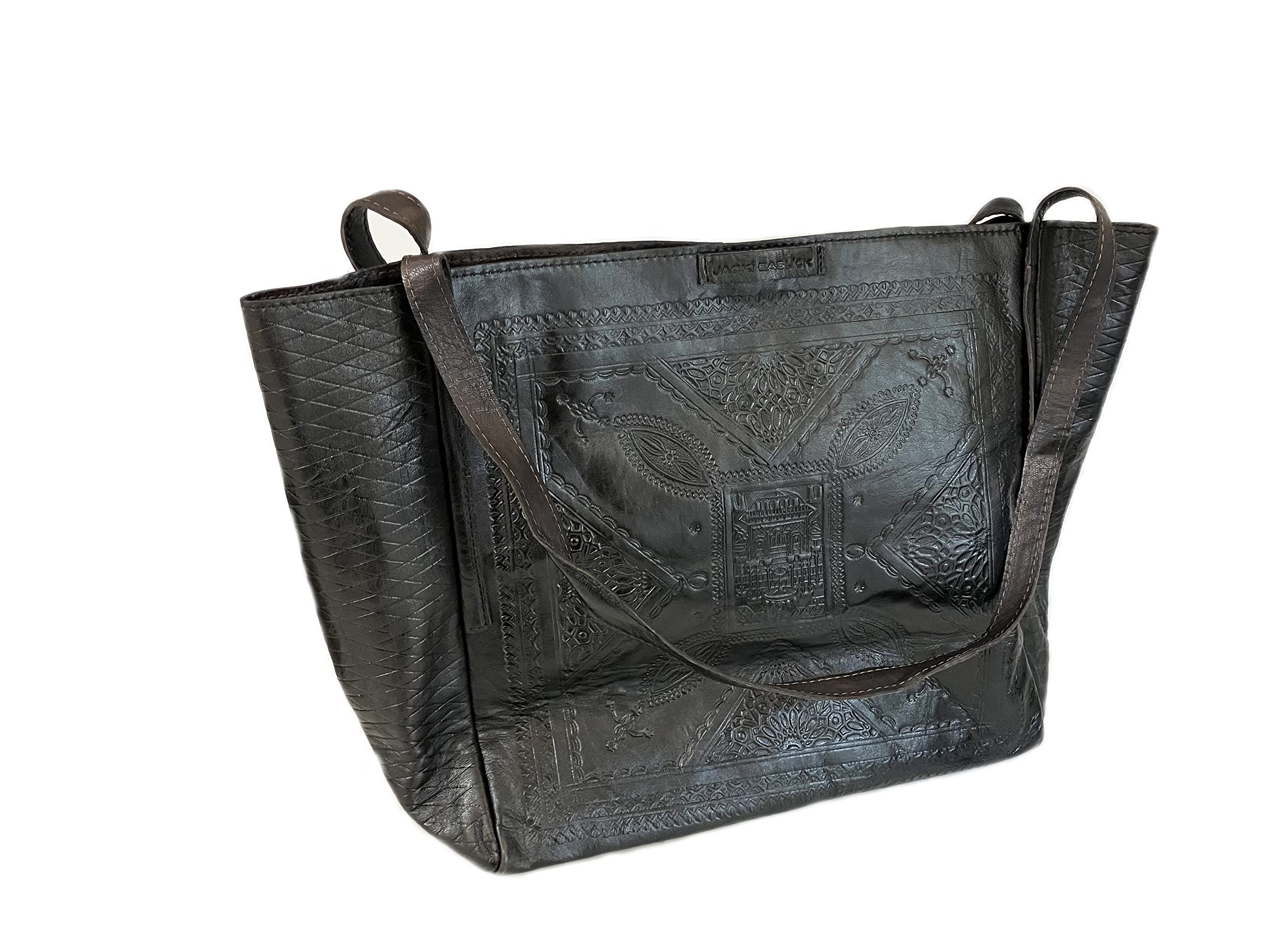 Jacki Easlickhand tooled leather tote