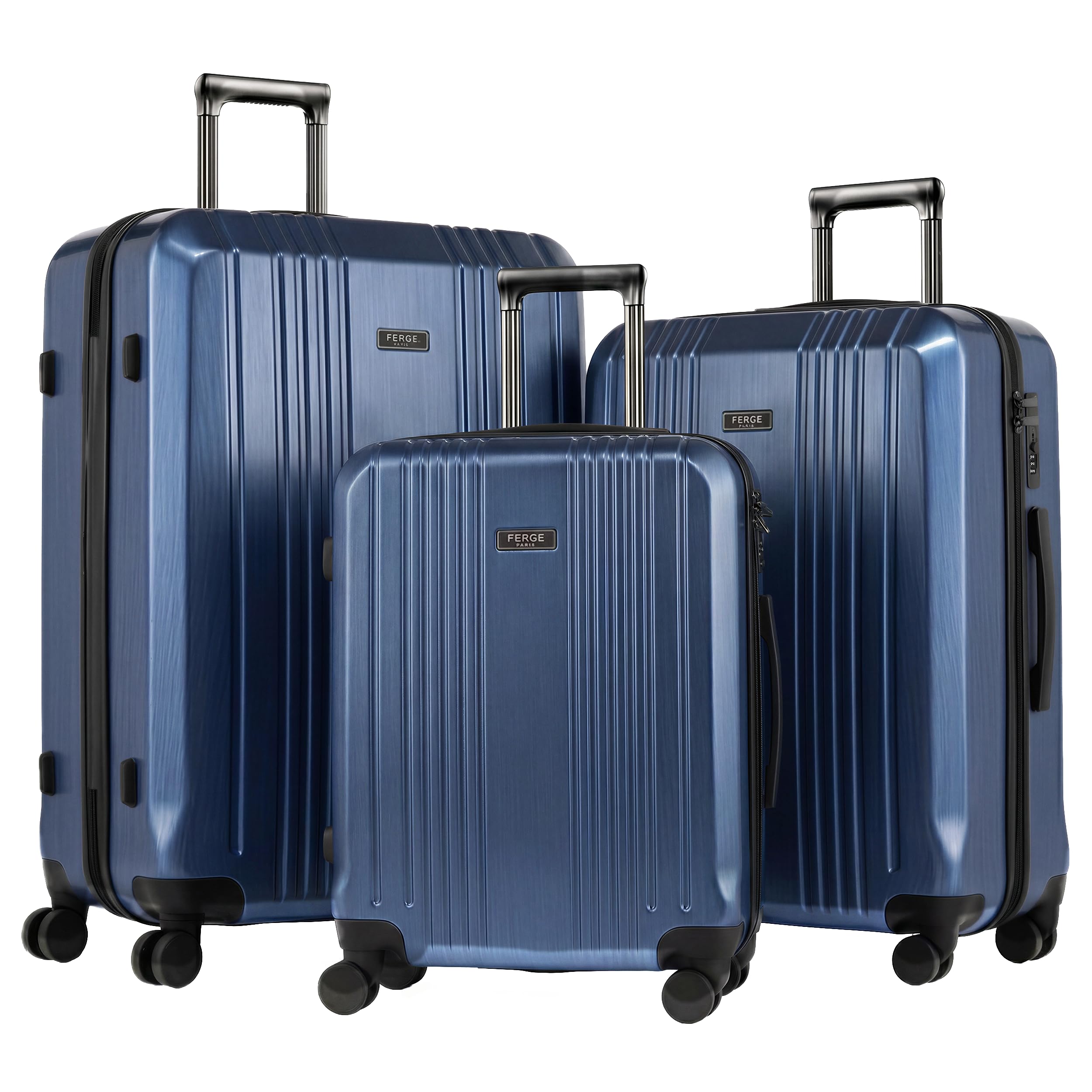 FERGÉ Kofferset 3 teilig Hartschale TSA-Zahlenschloß Cannes Reisekoffer Trolley-Set (Handgepäck, L, XL) 3er Set Hartschalenkoffer Roll-Koffer 4 sanfte Rollen - sehr robuster Polycarbonat Koffer