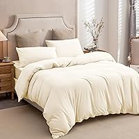 Vista 44 de PURE ERA Juego de funda de edredón de punto de jersey, 100% algodón, súper suave y cómodo, juego de ropa de cama de 2 piezas con cierre