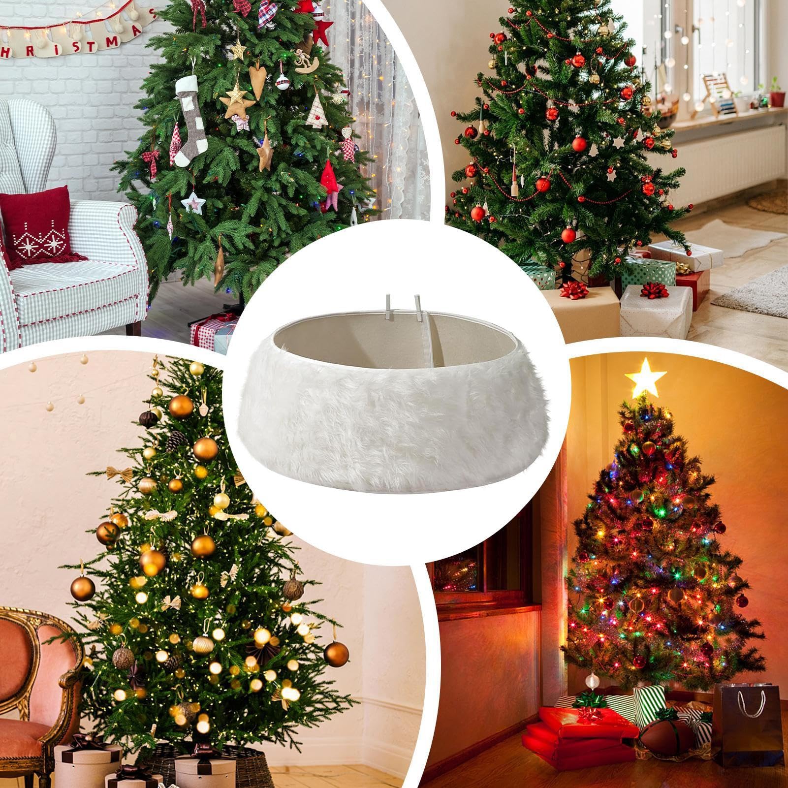 Weihnachtsbaumständer Abdeckung - Weißer Weihnachtsbaum Ständer Kragen Aus Kunstmaterial - Weihnachtsschmuck