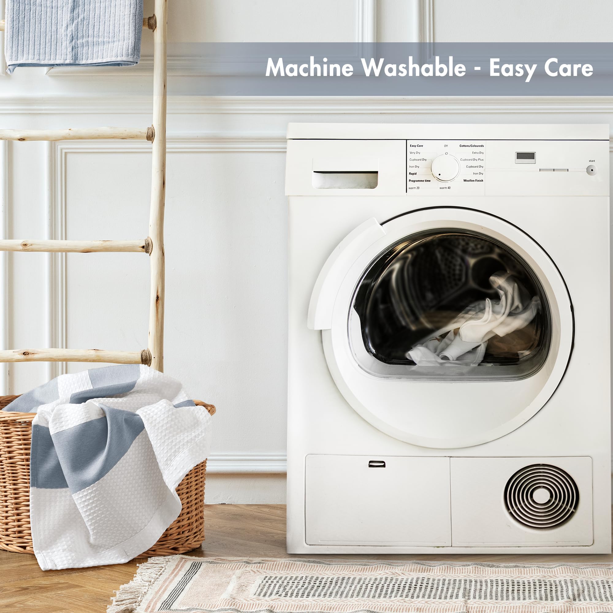 Madison Park Rideau de douche gaufré, gestion de l'humidité Scotchgard 3M, rideau de douche moderne qualité spa pour salle de bain, dimensions : 91 x 183 cm, bleu indigo