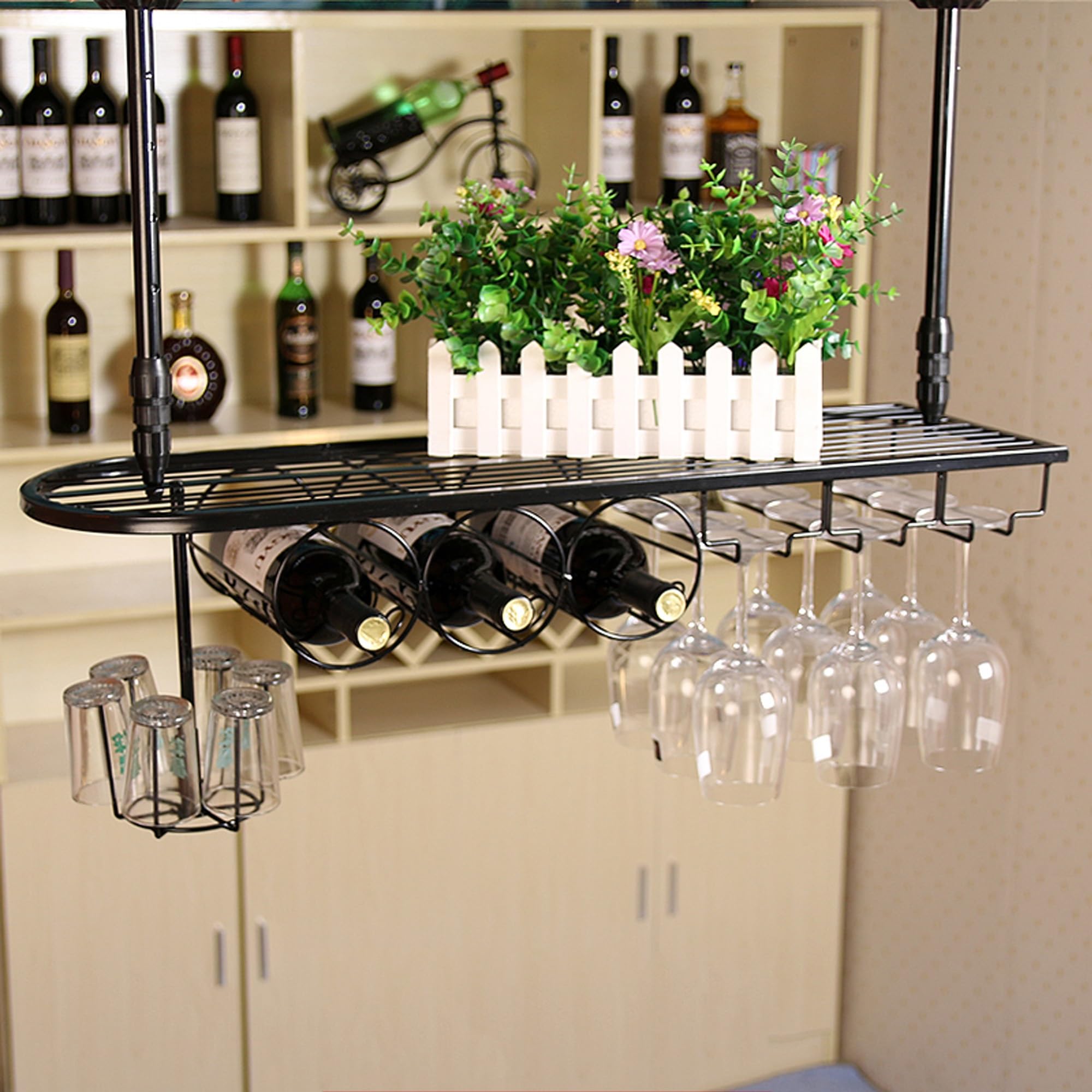 Étagère d'affichage pour bouteilles d'alcool et mini-bar mural
