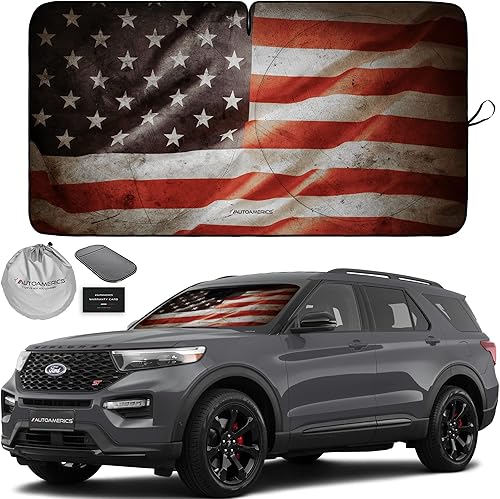 Miniatura 74 de Autoamerics Parasol de Parabrisas de Una Pieza - Parasol Cromado Líquido Plegable para Ventana Delantera de Auto para Carros SUV Camión - Protector