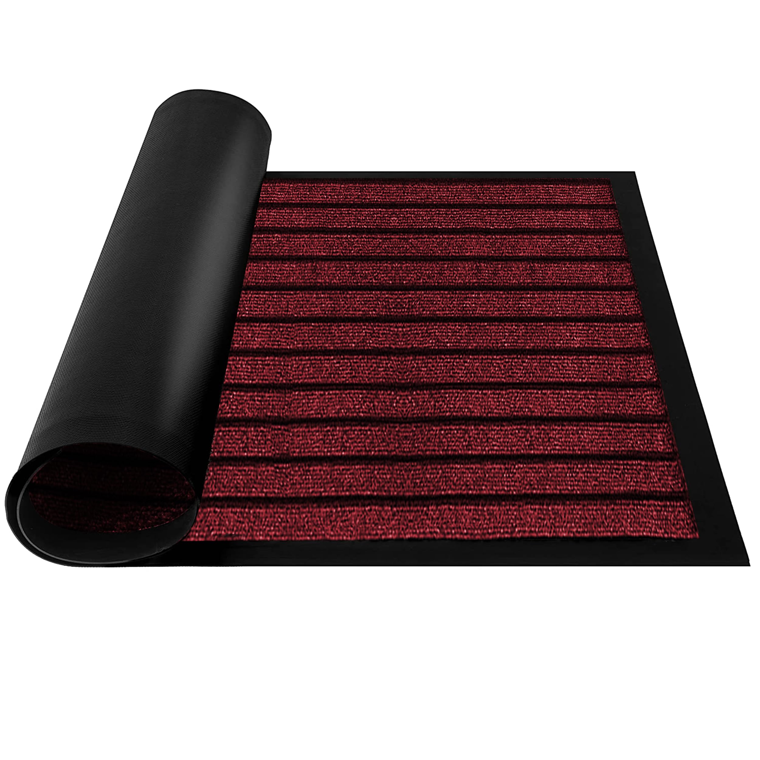 Oxford Homeware Door Mat Indoor & Outdoor – 40 x 60 cm Burgundy Doormat Non-Slip Washable Mat – Dirt Trapper Floor Mat