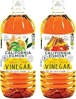 مجموعة خل التفاح العضوي من كاليفورنيا إيغمونت | خل التفاح الطبيعي 100% | خام وغير مفلتر معكرمع الأم | ACV | طاقة أكبر، بشرة أكثر نقاءً(30%خصم) (عبوتان, صنف 4)