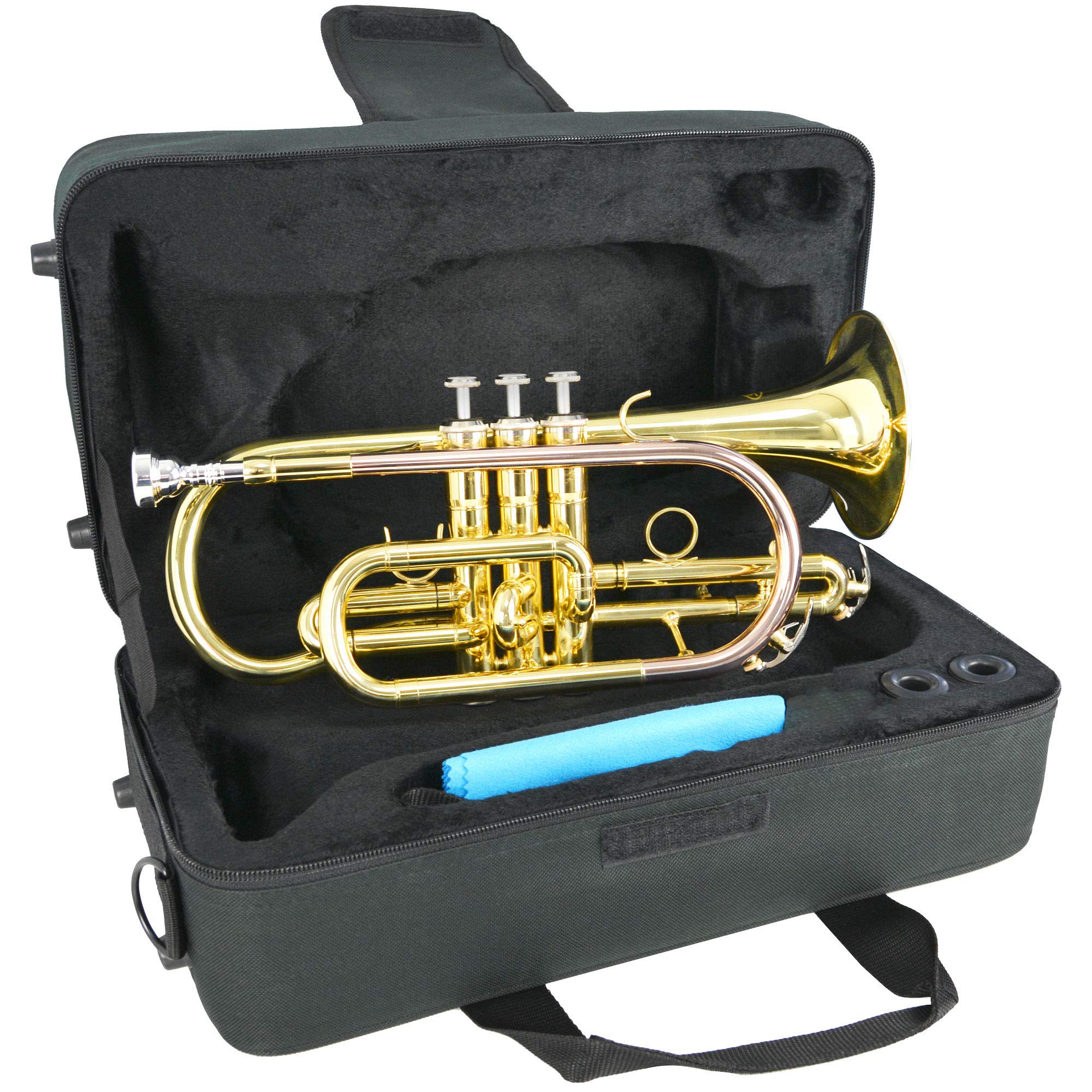Montreux Student Bb Cornet for Beginners with Lightweight Protective Carry Case, Mouthpiece - Lacquer Brass, 4.75 inch / 12 cm Bell, B Flat