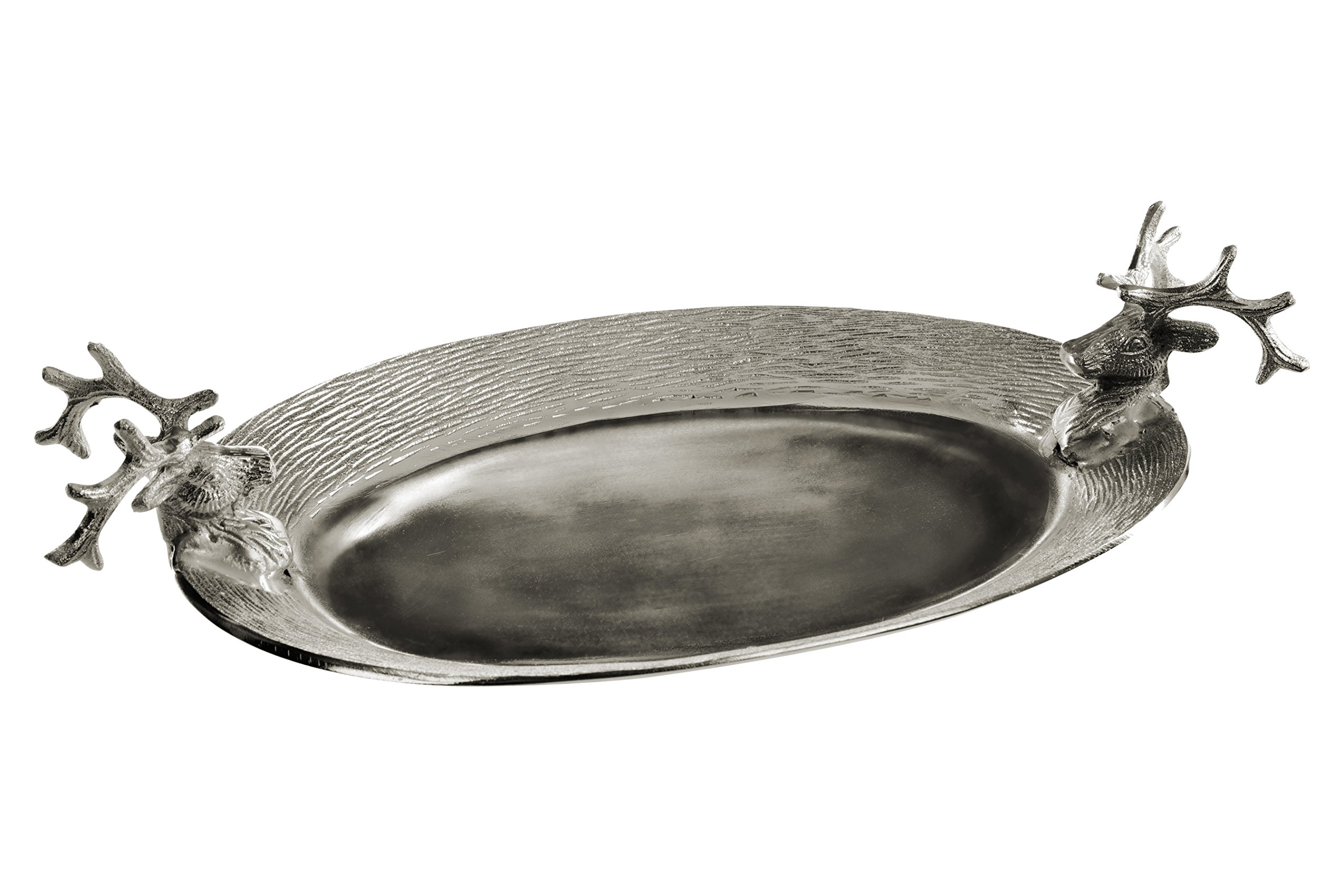 Orsina Aluminium Serving TrayDinner Tray  With Stag Head HandlesChristmas Kitchen Tray For Gatherings from B&Q