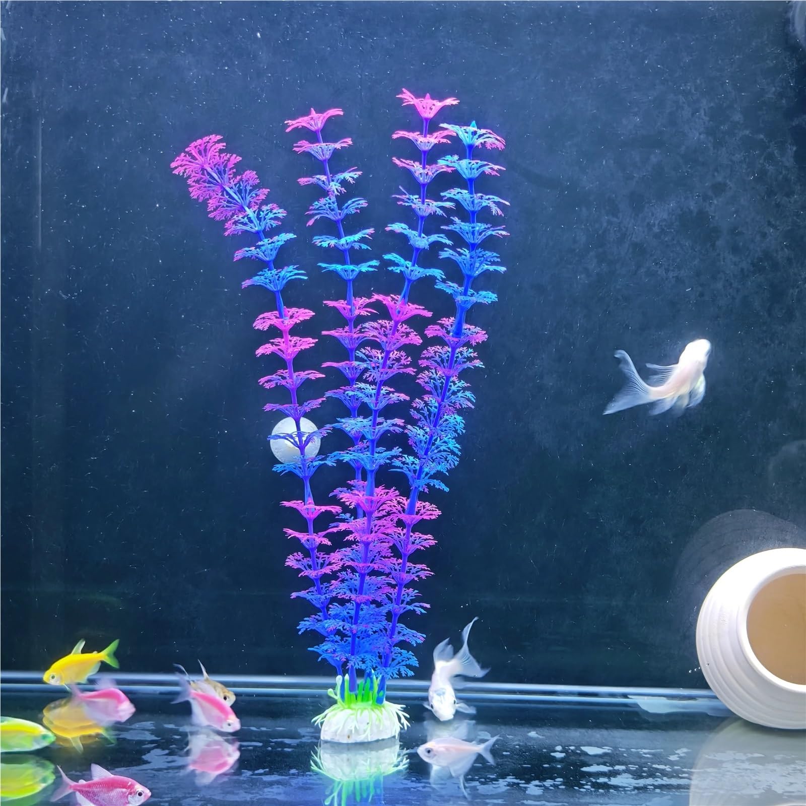 Dekorative Wasserpflanzen, 10 Stück, 30 cm, künstliche Aquarienpflanzen, Dekorationszubehör, Aquariumgras, Haustier FüR Aquarien Alle Fische Sicher