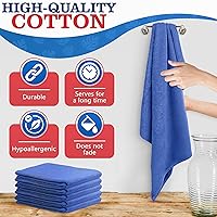Vista 3 de Toallas quirúrgicas Huck de algodón, color: azul. 15" x 25" – Paquete de 12 piezas.