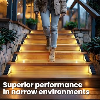 Solar Step Lights, Stair Lights Outdoor Waterproof Decor 6 Pack Warm White