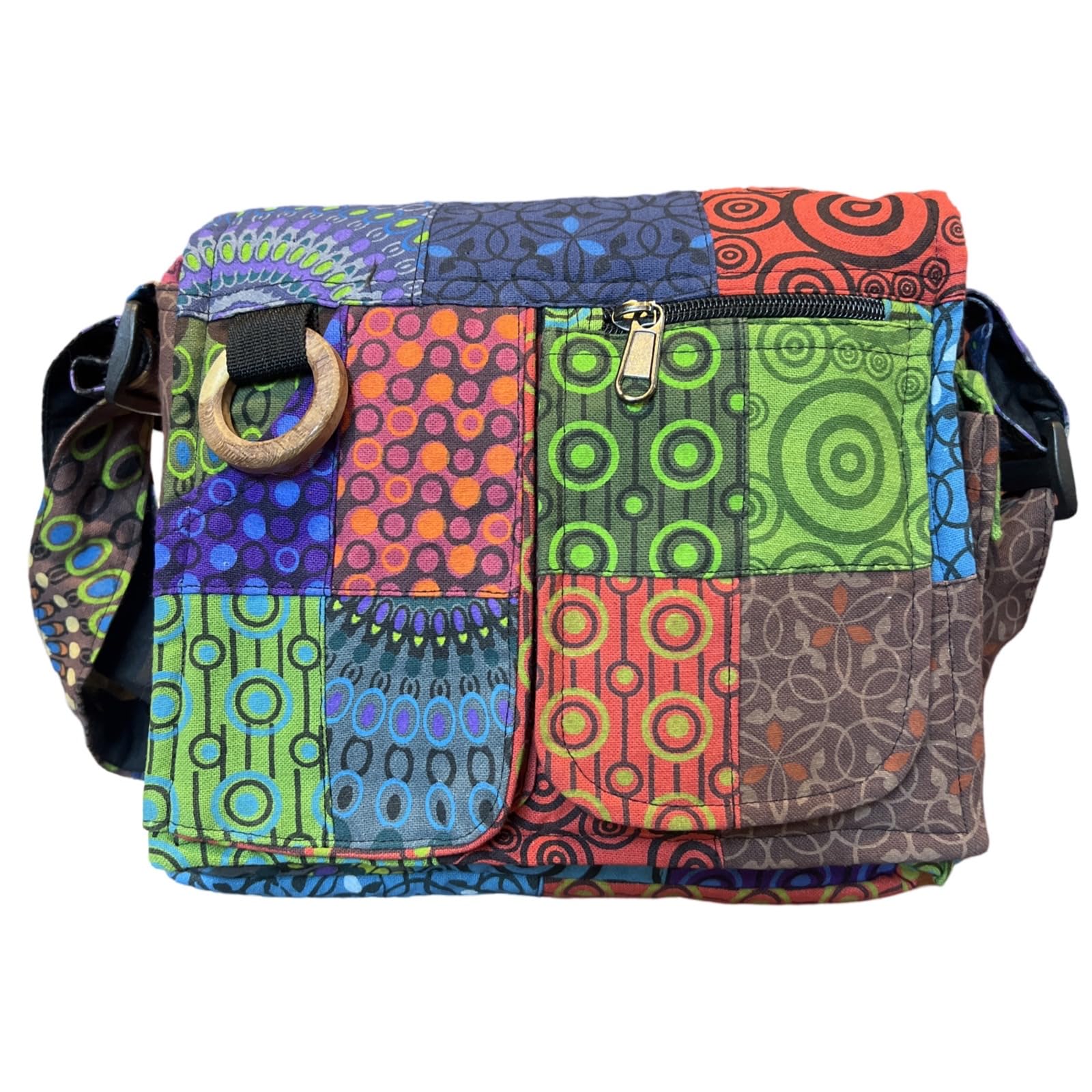 Bolso forrado en algodón étnico. Patrones étnicos impresos. Rabat, bolso de hombro de algodón para mujer, estilo indio étnico