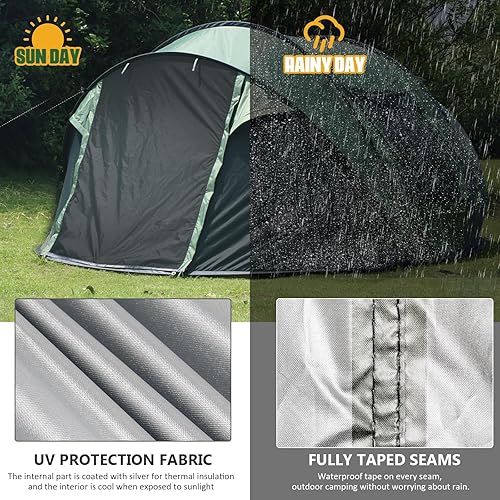Miniatura 4 de Tienda de campaña desplegable para camping, tienda de campaña para 234 personas con almacenamiento adicional, protección UV, impermeable, costuras