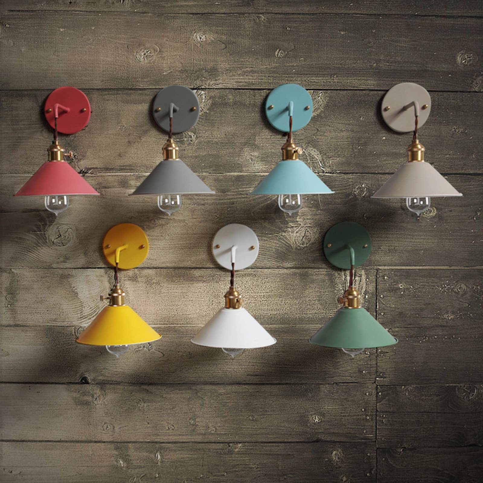 Macaron Lámpara De Pared Estilo Nórdico E27 Edison Soporte De Lámparas Luz