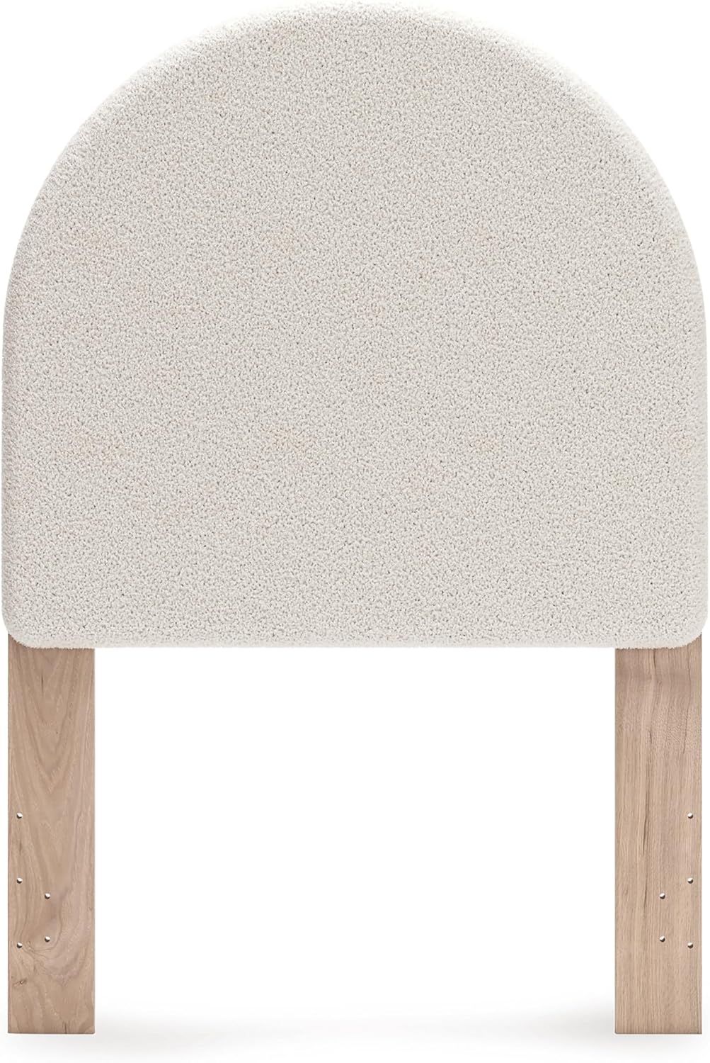 Signature Design by Ashley Birkmore Modern Upholstered Panel Headboard with Adjustable Height, Twin, White & Beige