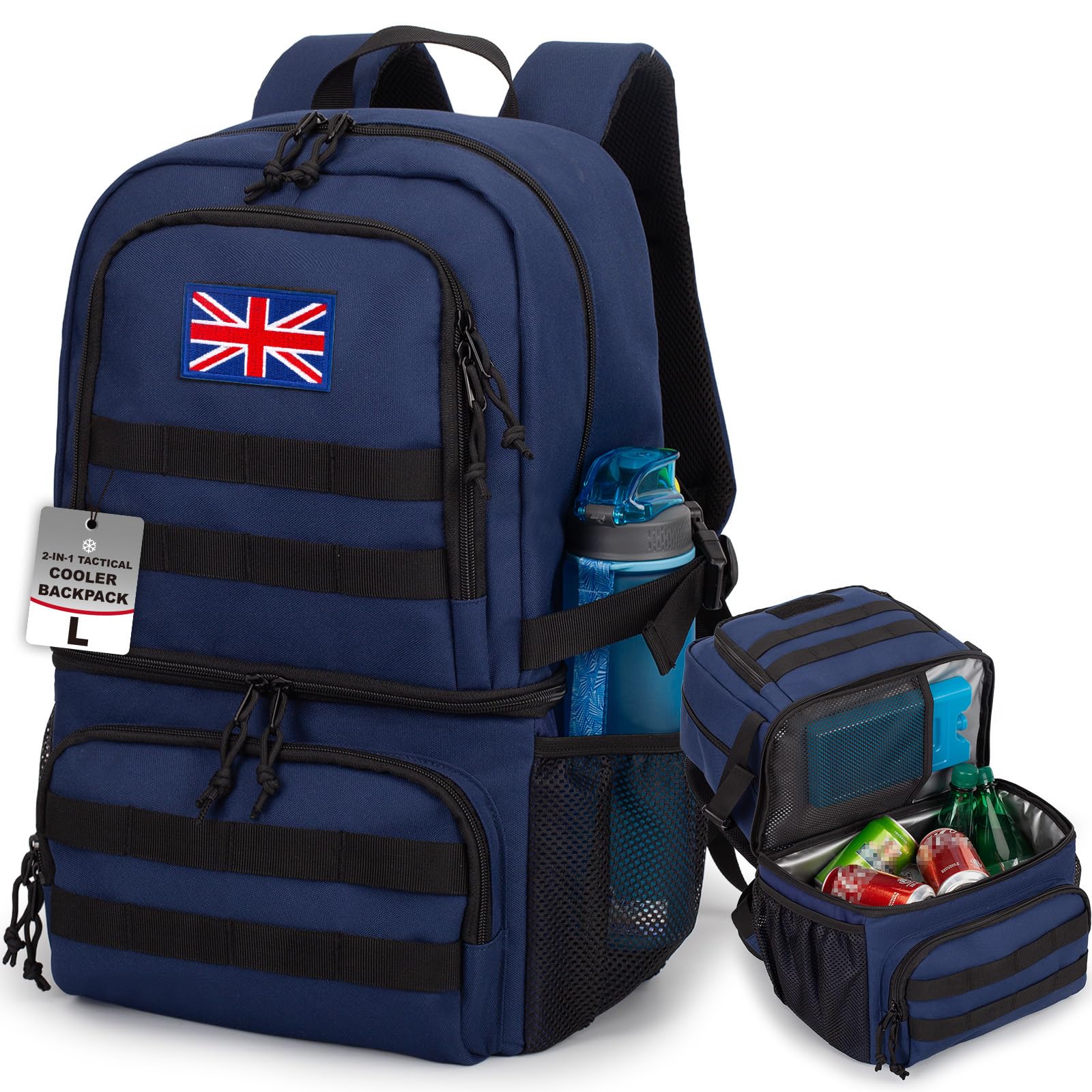 Tactical Double Deck Cooler Backpack for Men,Large Lunch Backpack With 2 Compartment,Soft Cooler Bag