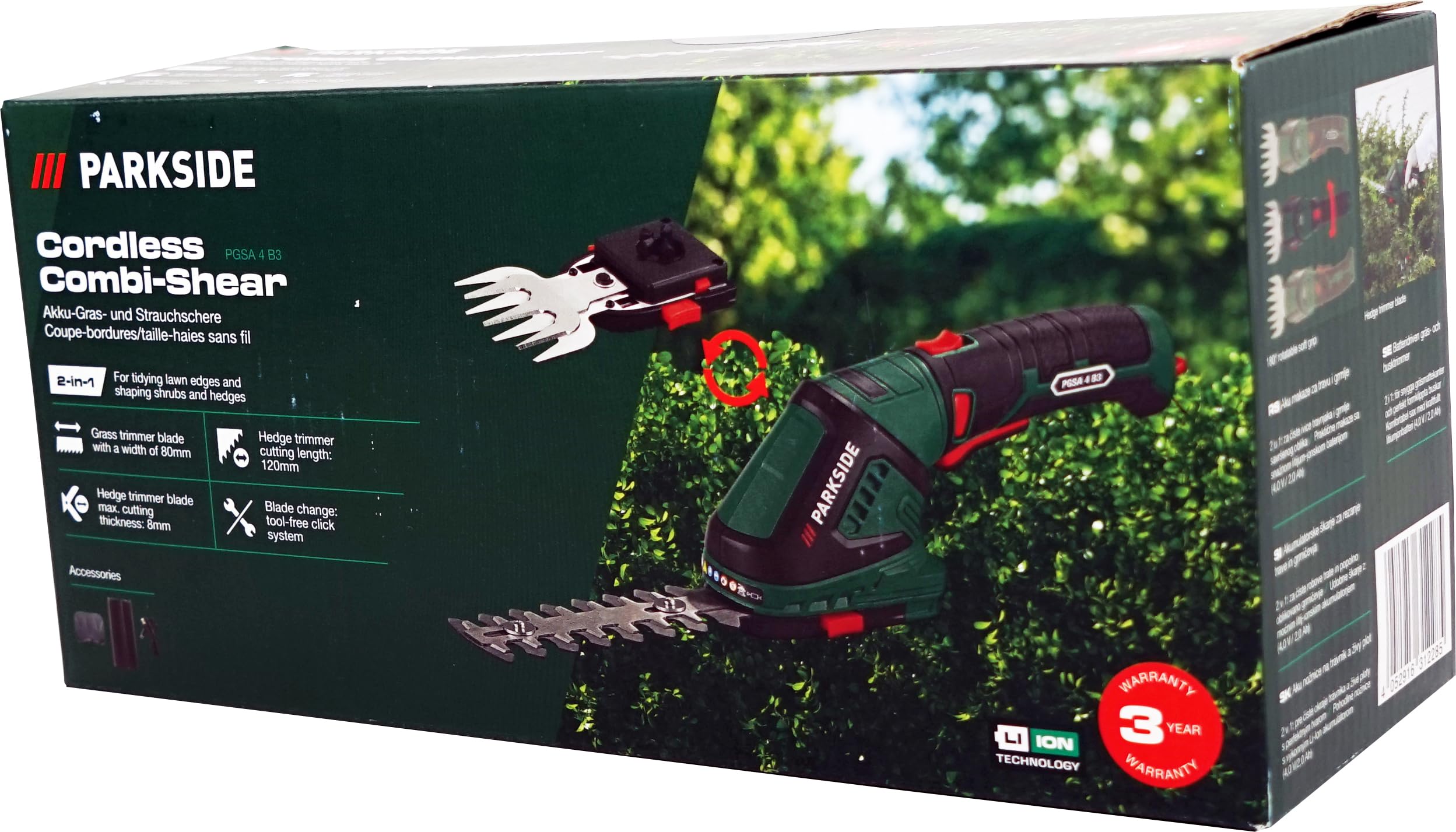 HEADNMORE® Bundle - Parkside® 4V Akku Grasschere Strauchschere 2in1 - PGSA 4 +Schlüsselanhänger