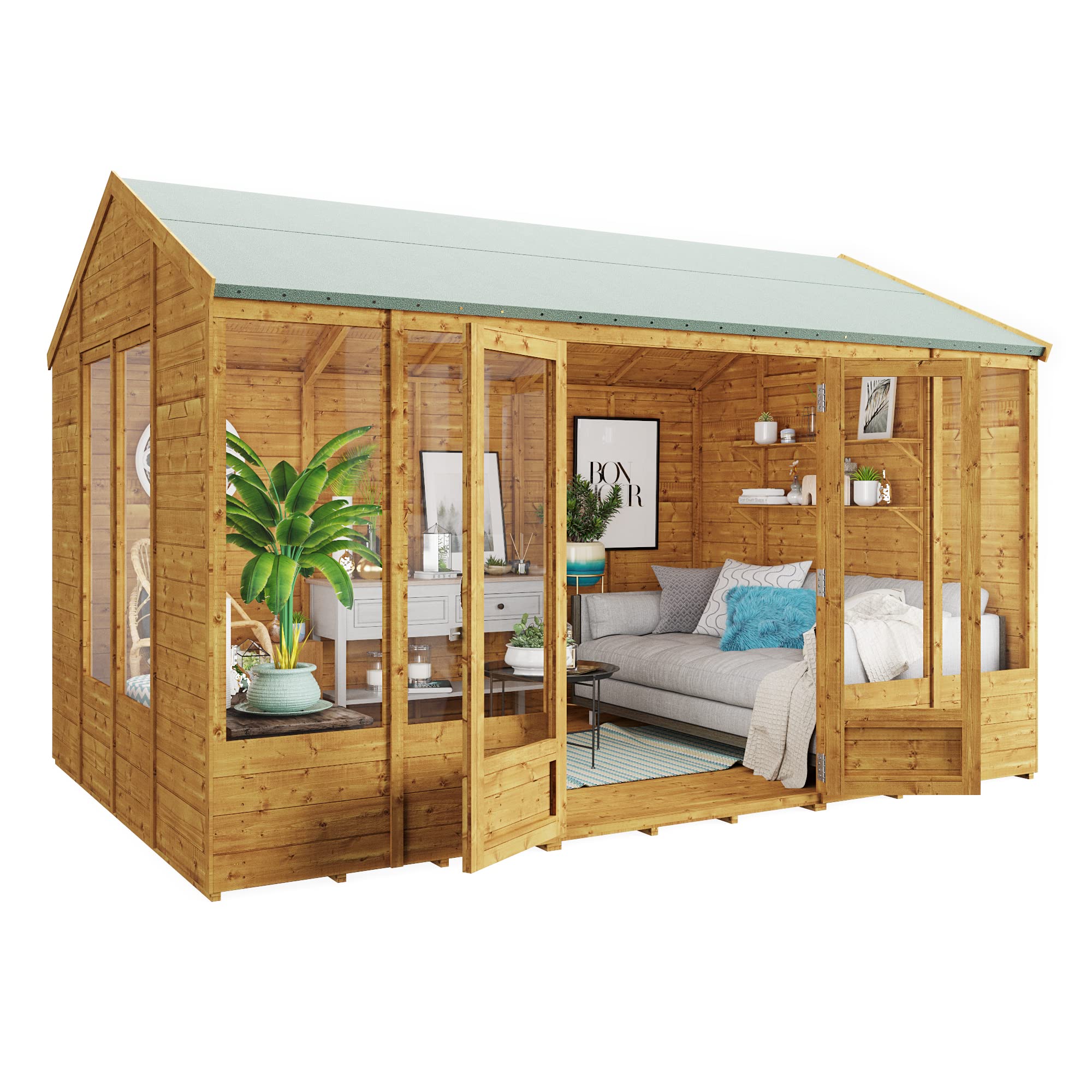 BillyOh Sasha 12 X 8 Log Cabin Suer House Shed U2013 Wooden Garden Roo