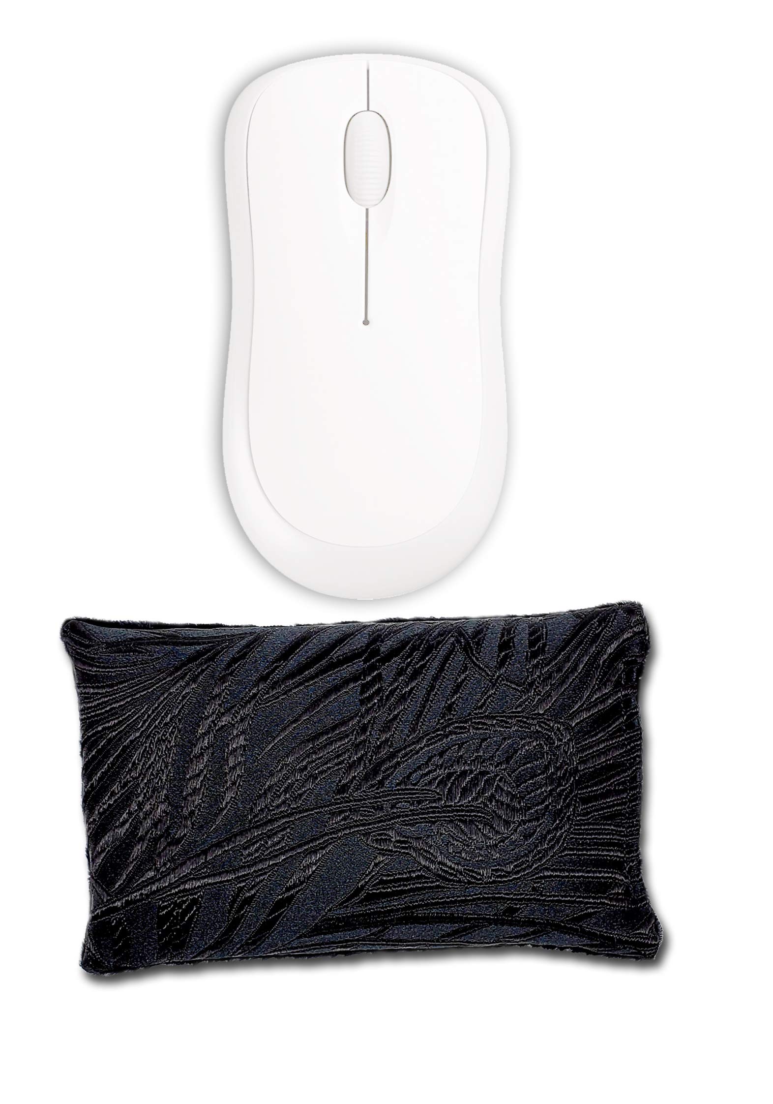 Candi Andi Satin Brocade & Crushed Velvet Mouse Wrist Rest - Lavender Scent - Luxury Ergonomic Support with Flaxseed Fill - Handcrafted Comfort for