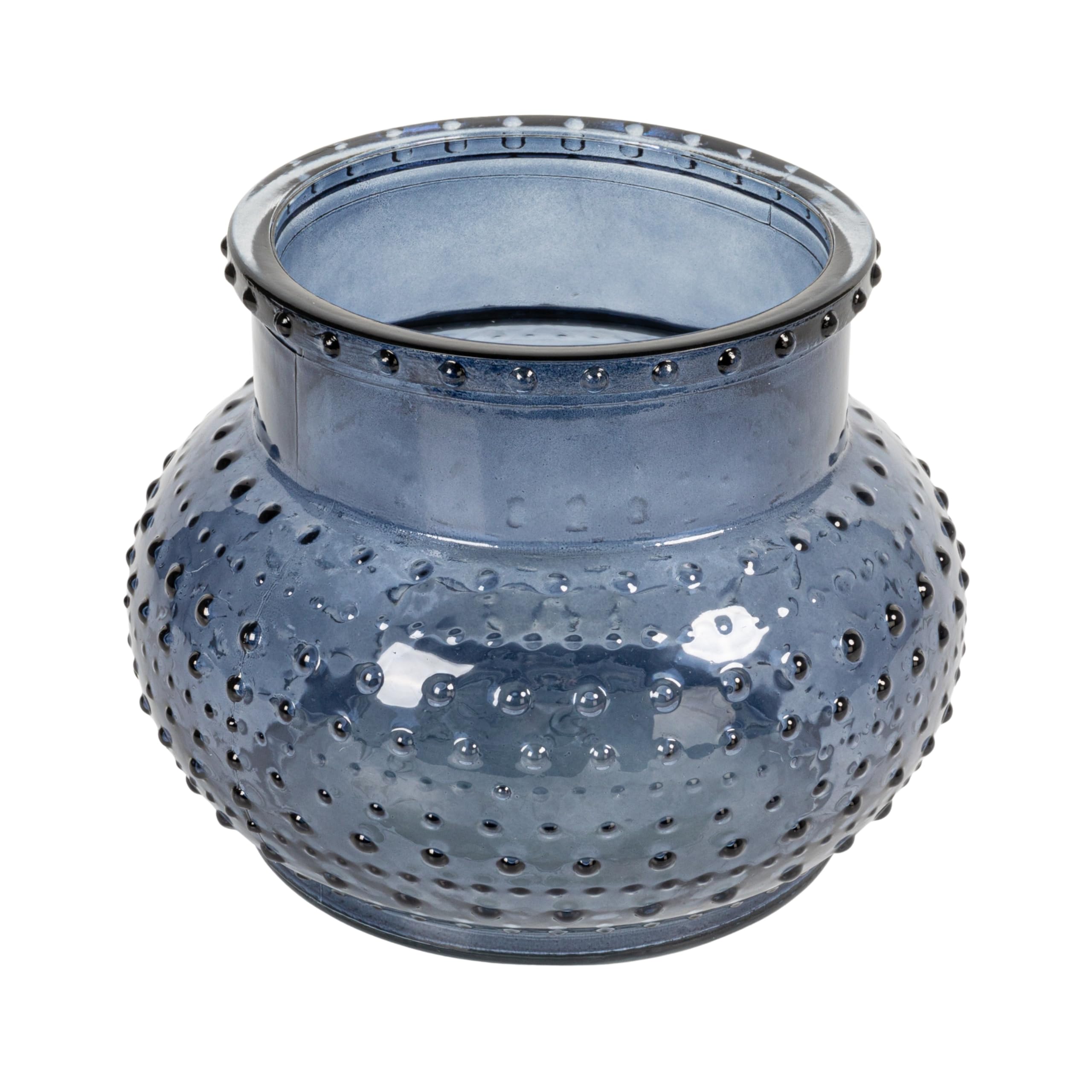 Creative Co-op Glass Hobnail Candleholder/Vase (Holds 5" Pillar Candle) Votive Holder, Blue